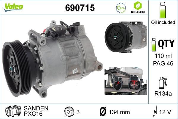 VALEO 690715 - Compressore, Climatizzatore www.autoricambi360.it