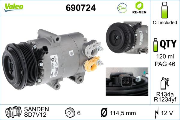 VALEO 690724 - Compressore, Climatizzatore www.autoricambi360.it