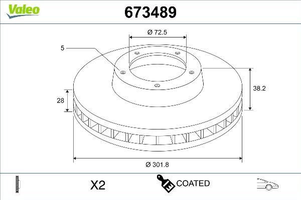 Valeo 673489 - Discofreno www.autoricambi360.it