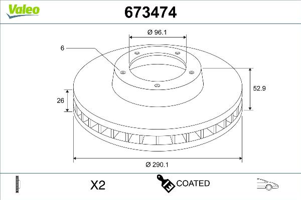 Valeo 673474 - Discofreno www.autoricambi360.it