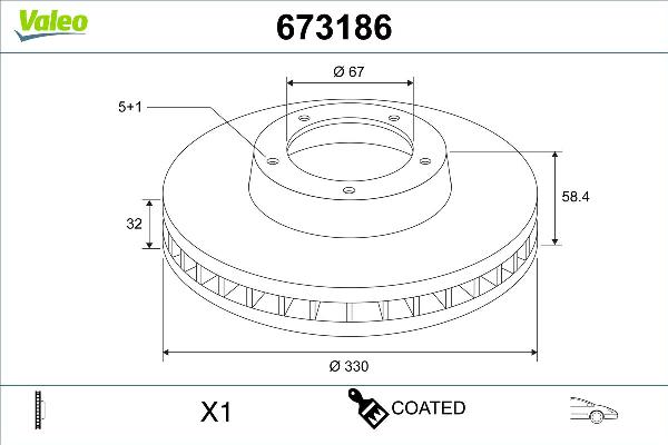 Valeo 673186 - Discofreno www.autoricambi360.it
