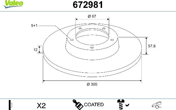 Valeo 672981 - Discofreno www.autoricambi360.it