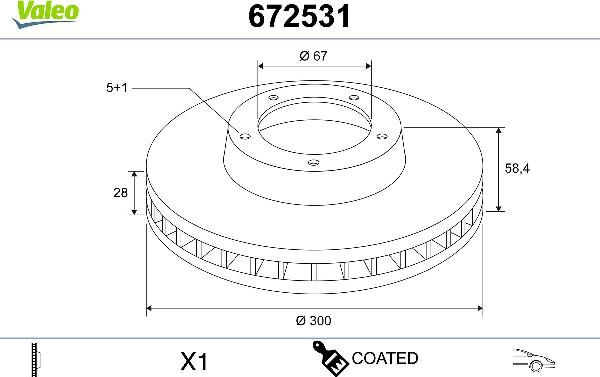 Valeo 672531 - Discofreno www.autoricambi360.it