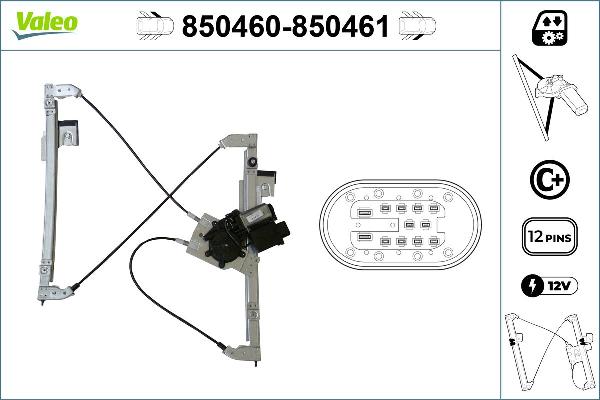 VALEO 850460 - Alzacristallo www.autoricambi360.it