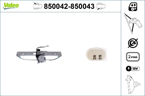 VALEO 850042 - Alzacristallo www.autoricambi360.it