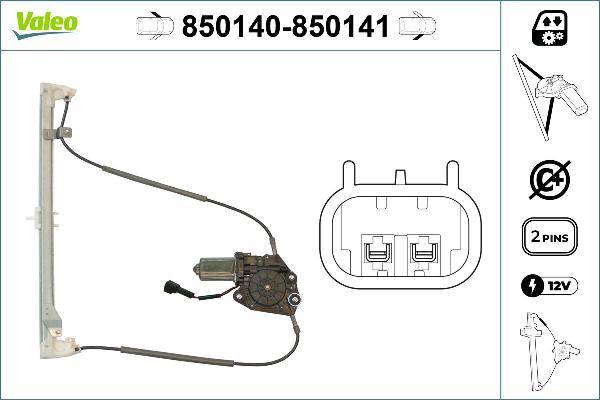 Valeo 850140 - Alzacristallo www.autoricambi360.it