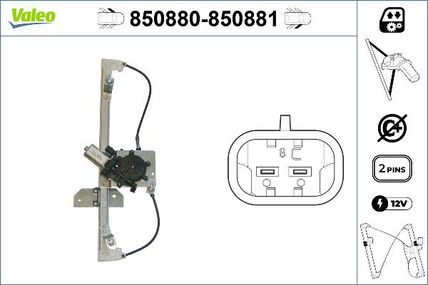 VALEO 850880 - Alzacristallo www.autoricambi360.it