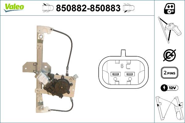 VALEO 850882 - Alzacristallo www.autoricambi360.it