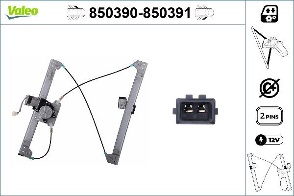 VALEO 850390 - Alzacristallo www.autoricambi360.it