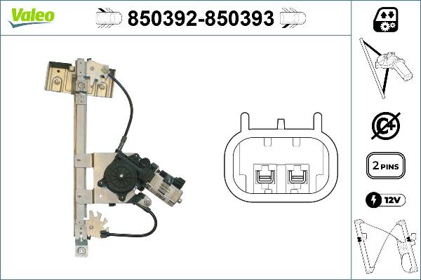 VALEO 850392 - Alzacristallo www.autoricambi360.it