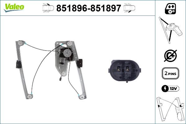 VALEO 851896 - Alzacristallo www.autoricambi360.it