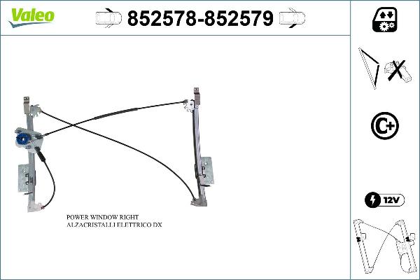 VALEO 852578 - Alzacristallo www.autoricambi360.it