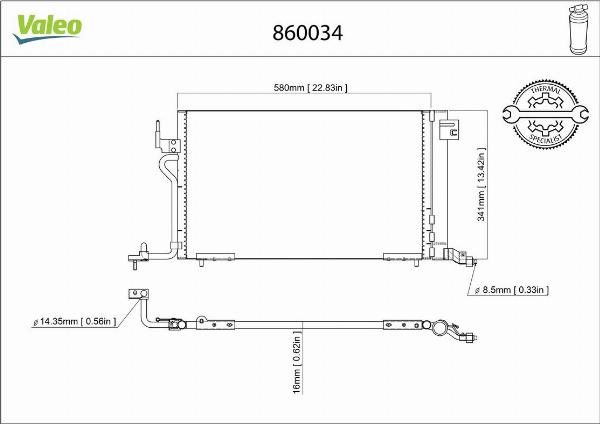 VALEO 860034 - Condensatore, Climatizzatore www.autoricambi360.it