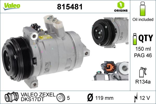 Valeo 815481 - Compressore, Climatizzatore www.autoricambi360.it