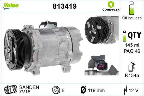 VALEO 813419 - Compressore, Climatizzatore www.autoricambi360.it