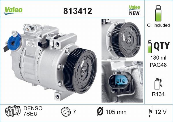 Valeo 813412 - Compressore, Climatizzatore www.autoricambi360.it