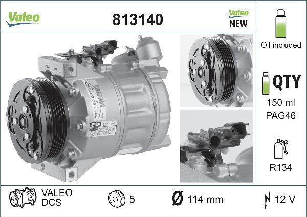 VALEO 813140 - Compressore, Climatizzatore www.autoricambi360.it