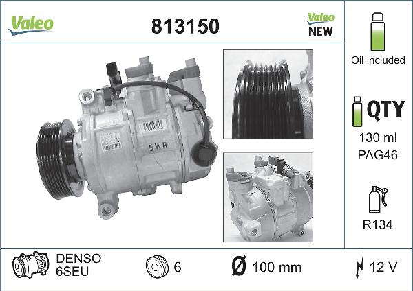VALEO 813150 - Compressore, Climatizzatore www.autoricambi360.it