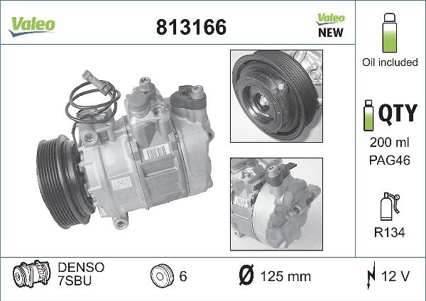 Valeo 813166 - Compressore, Climatizzatore www.autoricambi360.it