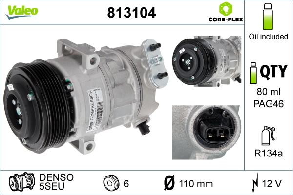 Valeo 813104 - Compressore, Climatizzatore www.autoricambi360.it