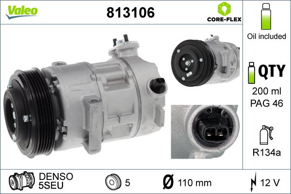 VALEO 813106 - Compressore, Climatizzatore www.autoricambi360.it
