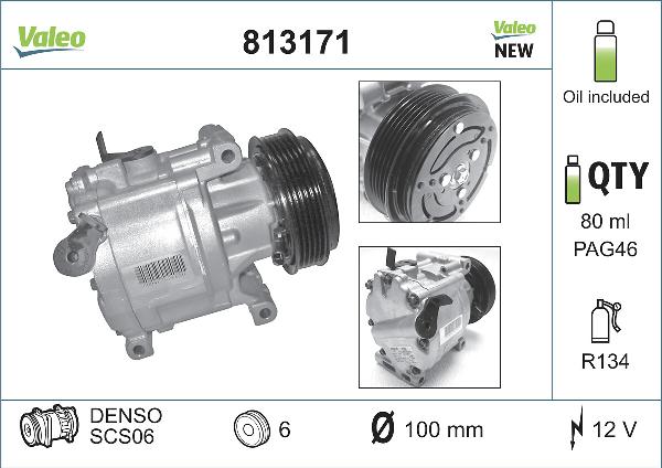 VALEO 813171 - Compressore, Climatizzatore www.autoricambi360.it