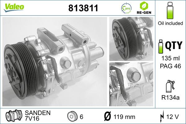 Valeo 813811 - Compressore, Climatizzatore www.autoricambi360.it