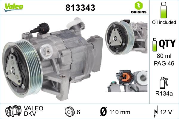 VALEO 813343 - Compressore, Climatizzatore www.autoricambi360.it