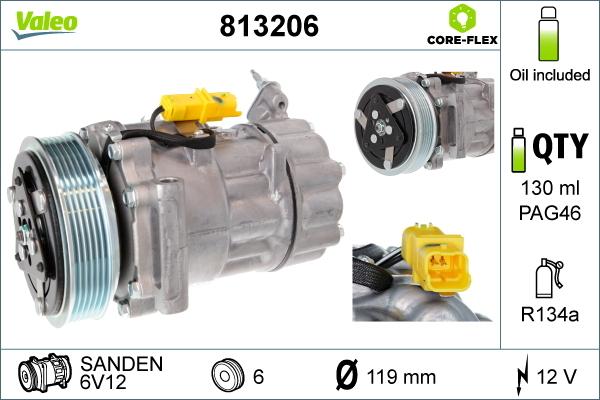 Valeo 813206 - Compressore, Climatizzatore www.autoricambi360.it
