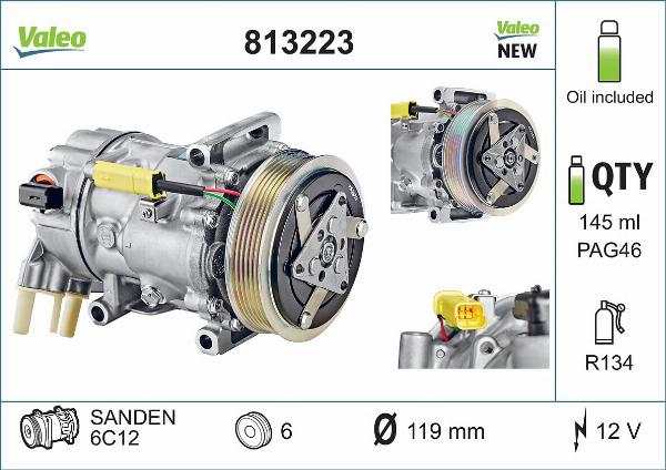 VALEO 813223 - Compressore, Climatizzatore www.autoricambi360.it