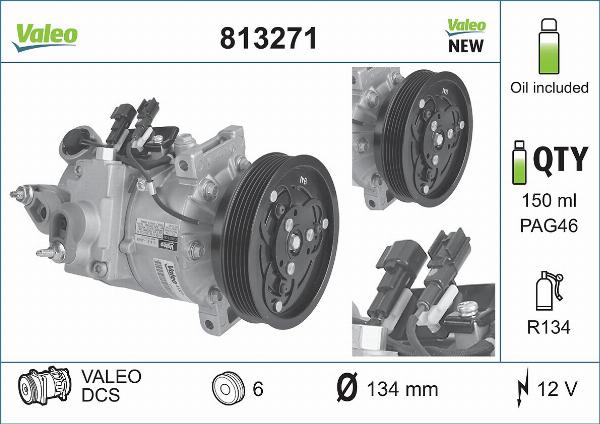 VALEO 813271 - Compressore, Climatizzatore www.autoricambi360.it