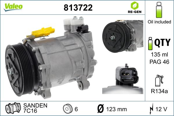 VALEO 813722 - Compressore, Climatizzatore www.autoricambi360.it