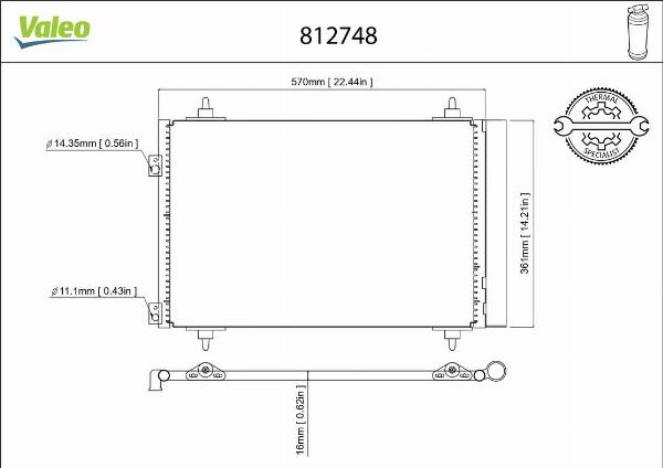 VALEO 812748 - Condensatore, Climatizzatore www.autoricambi360.it