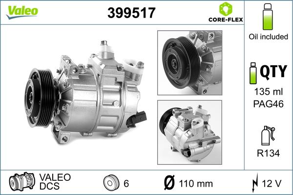 Valeo 399517 - Compressore, Climatizzatore www.autoricambi360.it