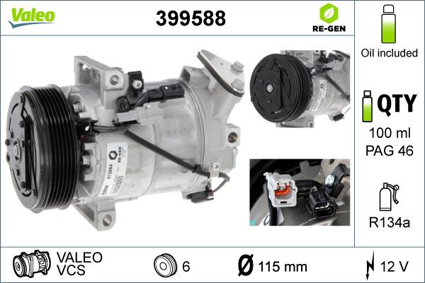 VALEO 399588 - Compressore, Climatizzatore www.autoricambi360.it