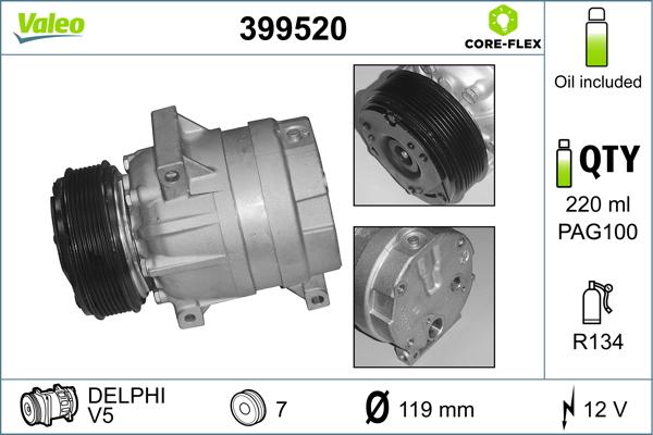 VALEO 399520 - Compressore, Climatizzatore www.autoricambi360.it
