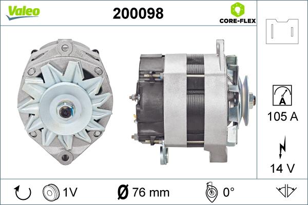 VALEO 200098 - Alternatore www.autoricambi360.it