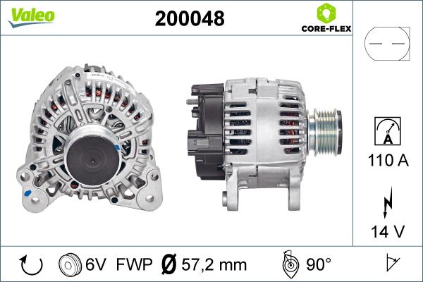 VALEO 200048 - Alternatore www.autoricambi360.it
