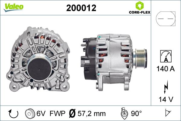 VALEO 200012 - Alternatore www.autoricambi360.it