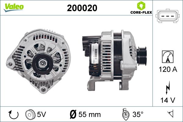 VALEO 200020 - Alternatore www.autoricambi360.it