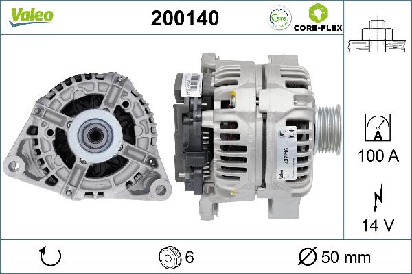 VALEO 200140 - Alternatore www.autoricambi360.it