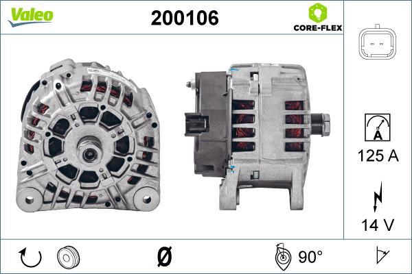 VALEO 200106 - Alternatore www.autoricambi360.it
