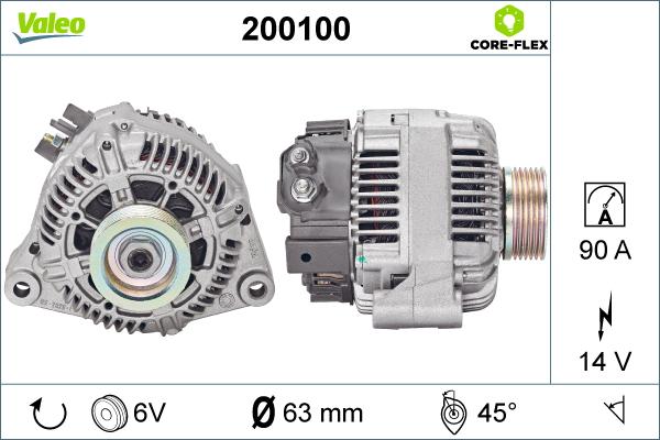 VALEO 200100 - Alternatore www.autoricambi360.it