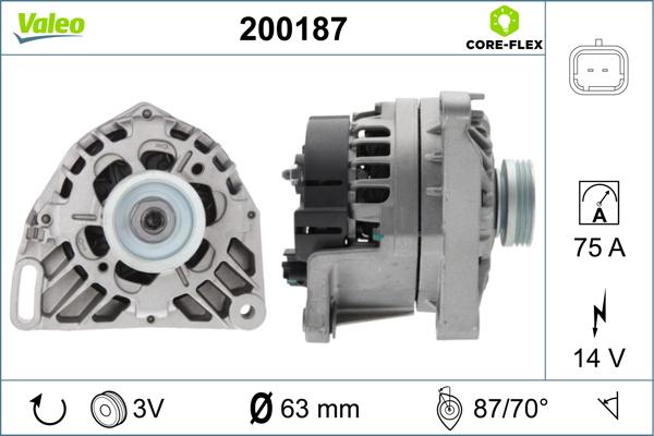 VALEO 200187 - Alternatore www.autoricambi360.it