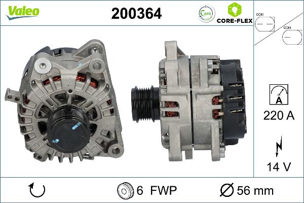 VALEO 200364 - Alternatore www.autoricambi360.it