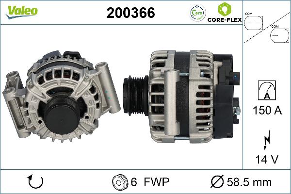 VALEO 200366 - Alternatore www.autoricambi360.it