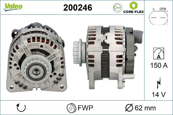 VALEO 200246 - Alternatore www.autoricambi360.it