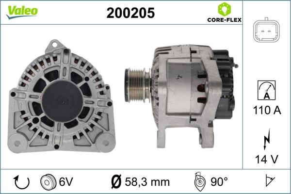 VALEO 200205 - Alternatore www.autoricambi360.it