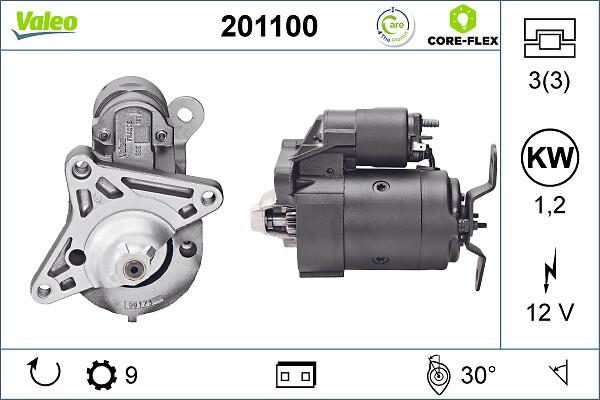 VALEO 201100 - Motorino d'avviamento www.autoricambi360.it