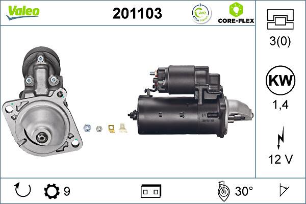 VALEO 201103 - Motorino d'avviamento www.autoricambi360.it